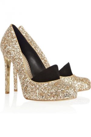 divine gold and silver bling heels with black at toe - a glamorous life luscious.jpg